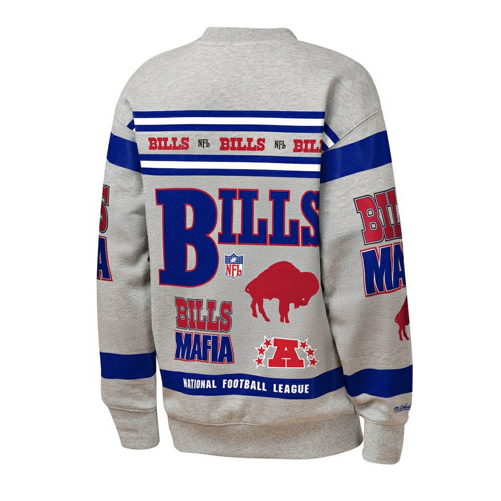 Buffalo Bills Mitchell & Ness Youth Throwback All-Over Print Fleece Sweatshirt