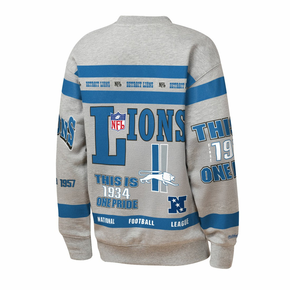 Detroit Lions Mitchell & Ness Youth Throwback All-Over Print Fleece Sweatshirt