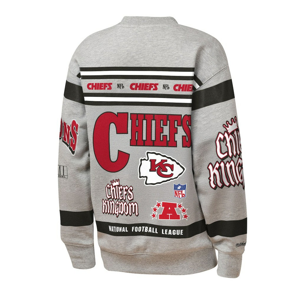 Kansas City Chiefs Mitchell & Ness Youth Throwback All-Over Print Fleece Sweatshirt