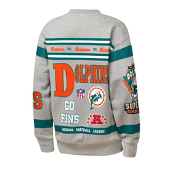 Miami Dolphins Mitchell & Ness Youth Throwback All-Over Print Fleece Sweatshirt