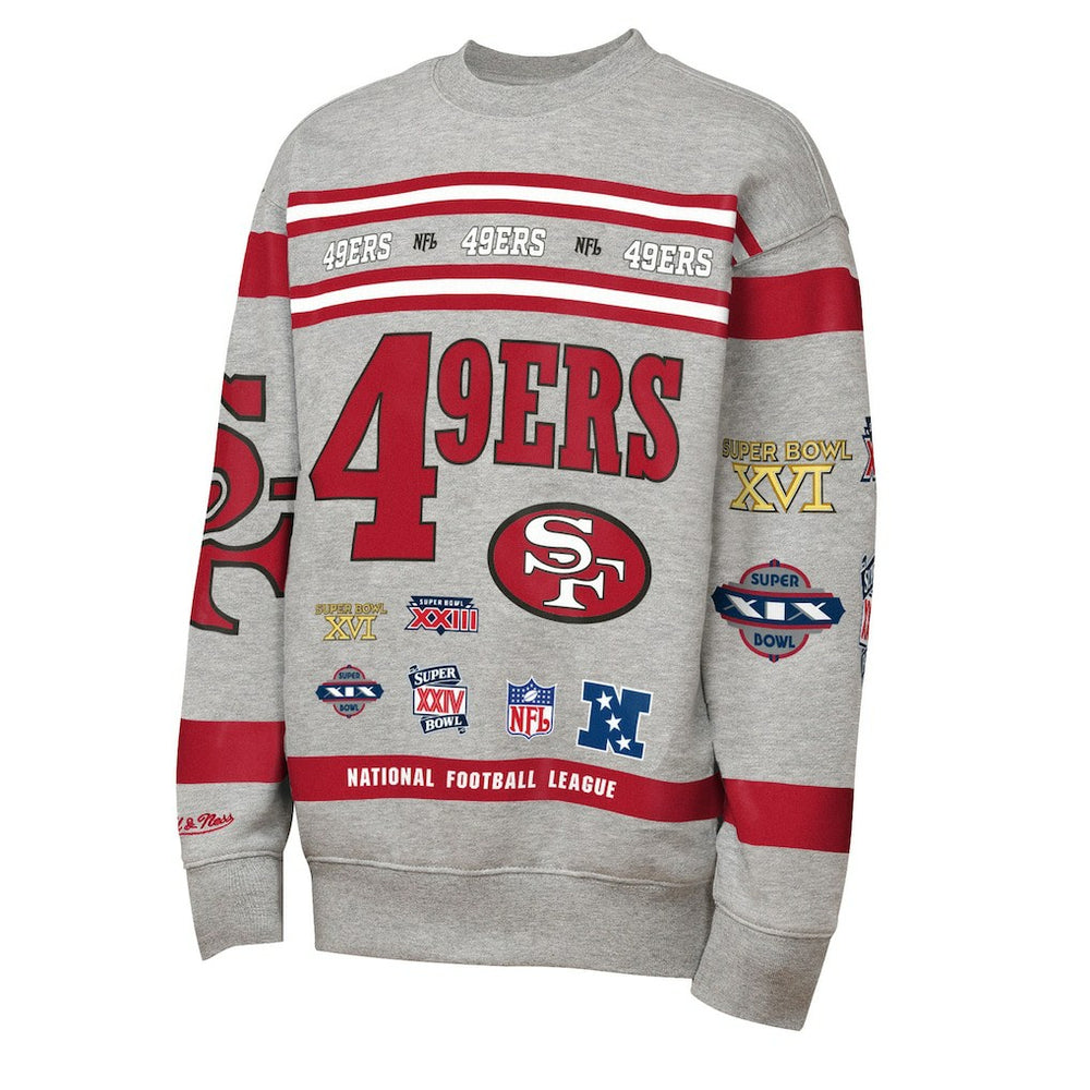 San Francisco 49ers Mitchell & Ness Youth Throwback All-Over Print Fleece Sweatshirt