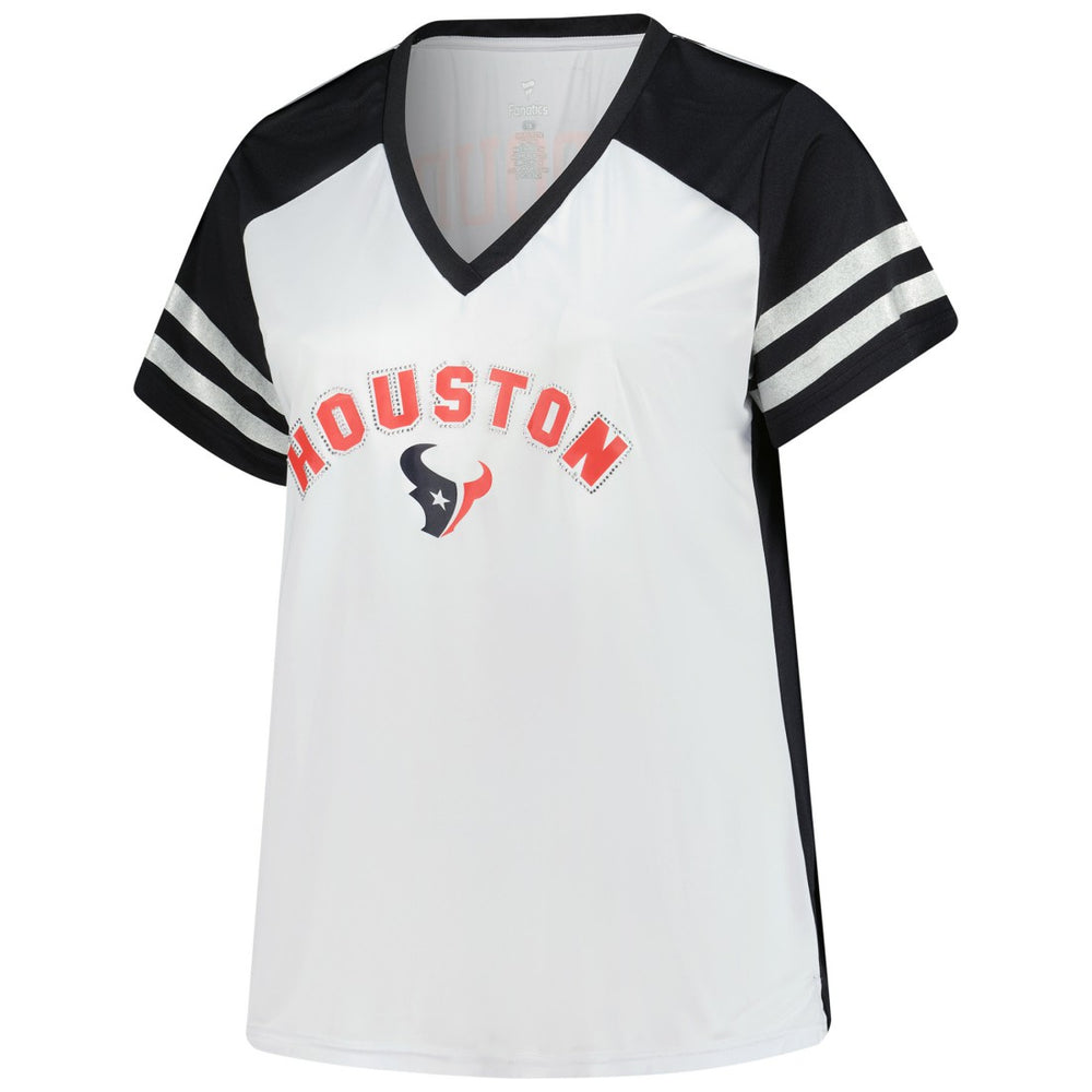 Houston Texans Fanatics C.J. Stroud  Women's Plus Size Bling V-Neck T-Shirt