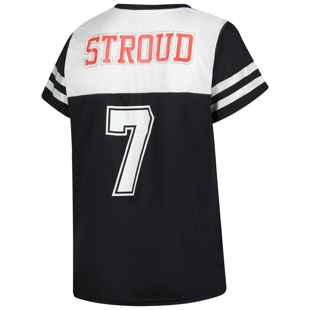 Houston Texans Fanatics C.J. Stroud  Women's Plus Size Bling V-Neck T-Shirt
