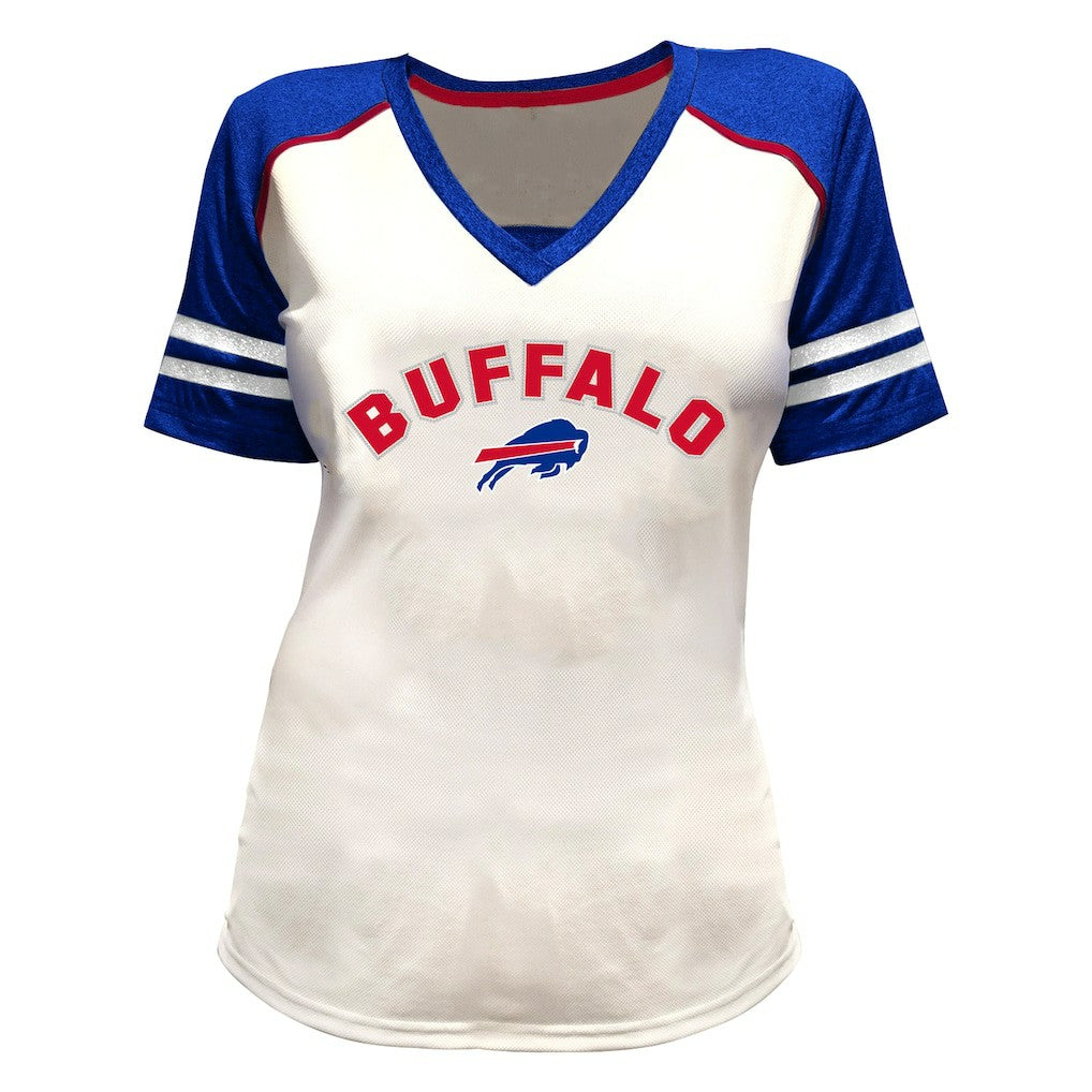 Buffalo Bills Fanatics Josh Allen  Women's Plus Size Bling V-Neck T-Shirt