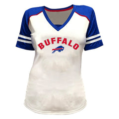 Buffalo Bills Fanatics Josh Allen  Women's Plus Size Bling V-Neck T-Shirt