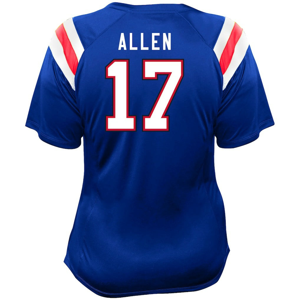 Buffalo Bills Fanatics Josh Allen  Women's Plus Size Name & Number Raglan Lace V-Neck T-Shirt