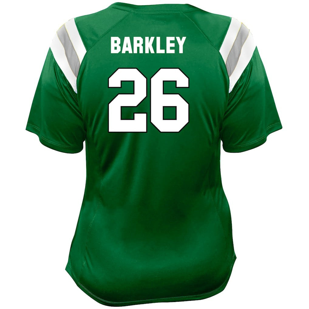Philadelphia Eagles Fanatics Saquon Barkley  Women's Plus Size Name & Number Raglan Lace V-Neck T-Shirt