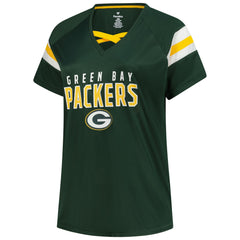 Green Bay Packers Fanatics Jordan Love  Women's Plus Size Name & Number Raglan Lace V-Neck T-Shirt
