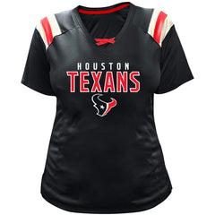 Houston Texans Fanatics C.J. Stroud  Women's Plus Size Name & Number Raglan Lace V-Neck T-Shirt