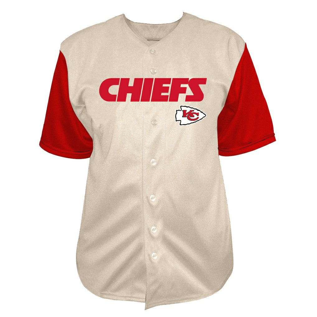 Kansas City Chiefs Fanatics Patrick Mahomes  Big & Tall Baseball Button-Up Shirt