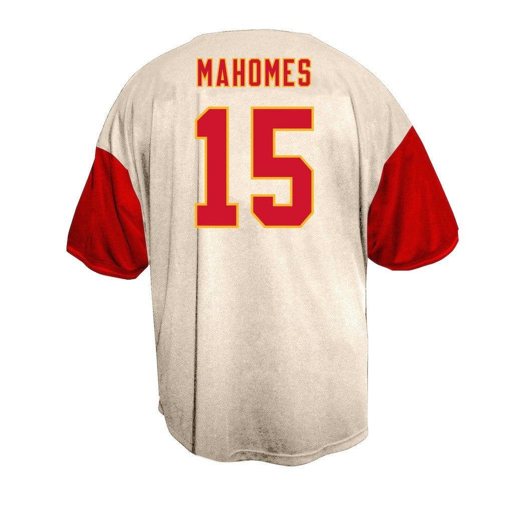 Kansas City Chiefs Fanatics Patrick Mahomes  Big & Tall Baseball Button-Up Shirt