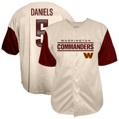 Washington Commanders Fanatics Jayden Daniels  Big & Tall Baseball Button-Up Shirt