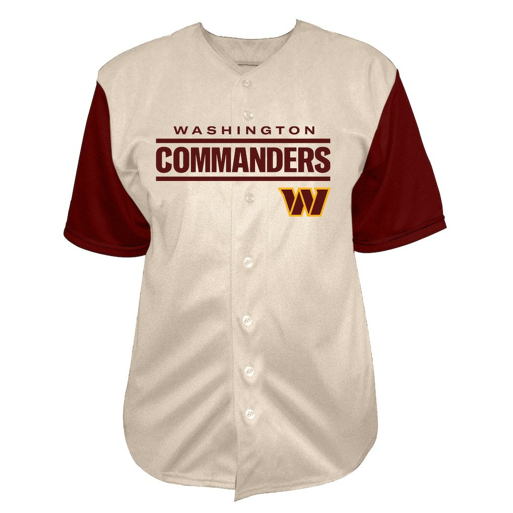 Washington Commanders Fanatics Jayden Daniels  Big & Tall Baseball Button-Up Shirt