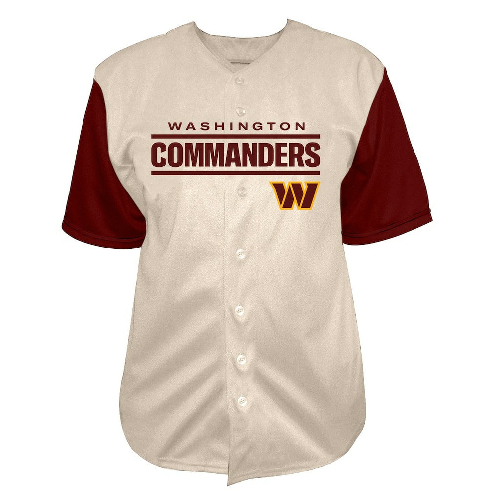 Washington Commanders Fanatics Jayden Daniels  Big & Tall Baseball Button-Up Shirt