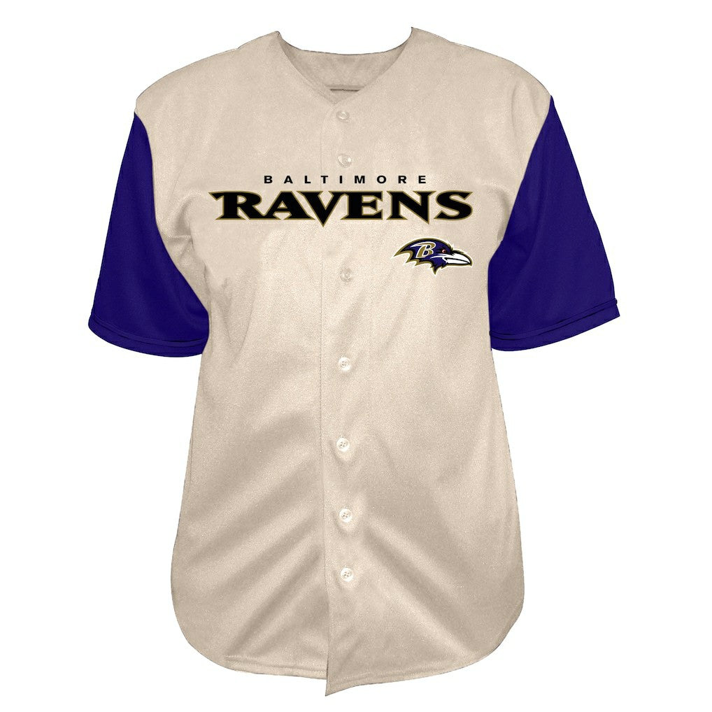 Baltimore Ravens Fanatics Lamar Jackson  Big & Tall Baseball Button-Up Shirt