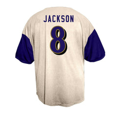 Baltimore Ravens Fanatics Lamar Jackson  Big & Tall Baseball Button-Up Shirt
