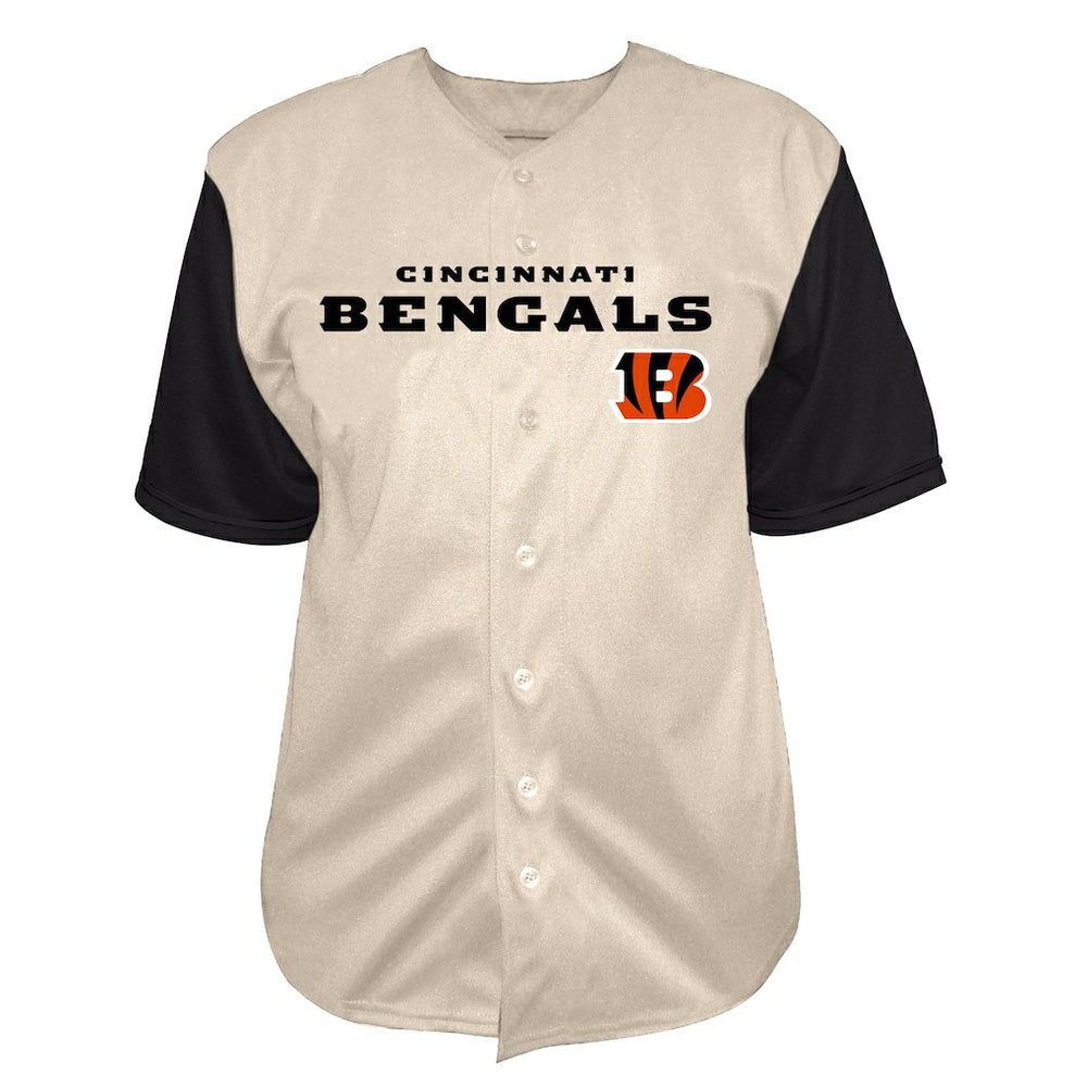 Cincinnati Bengals Fanatics Joe Burrow  Big & Tall Baseball Button-Up Shirt