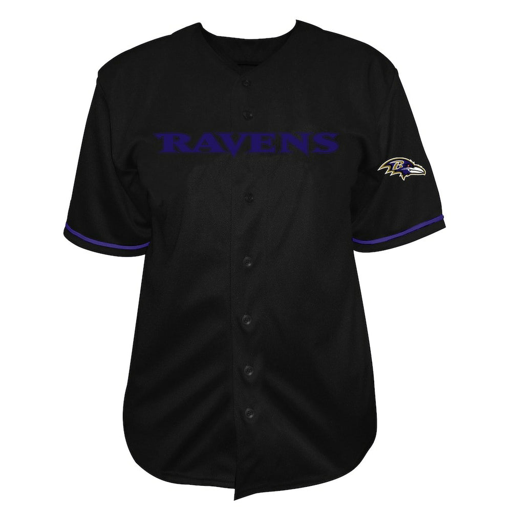 Baltimore Ravens Fanatics Lamar Jackson  Big & Tall Baseball Button-Up Shirt