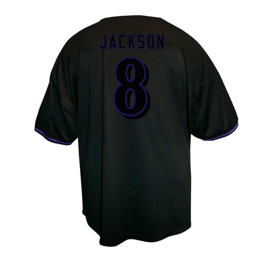 Baltimore Ravens Fanatics Lamar Jackson  Big & Tall Baseball Button-Up Shirt