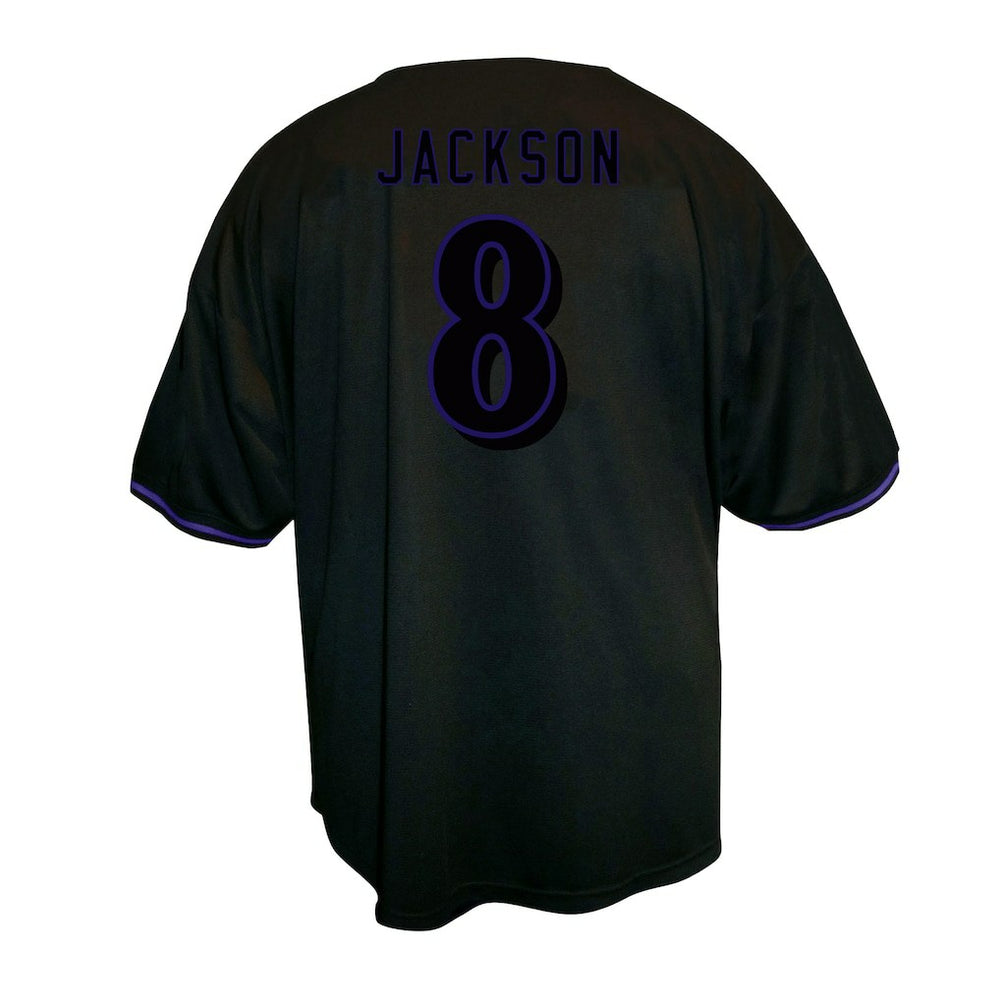 Baltimore Ravens Fanatics Lamar Jackson  Big & Tall Baseball Button-Up Shirt