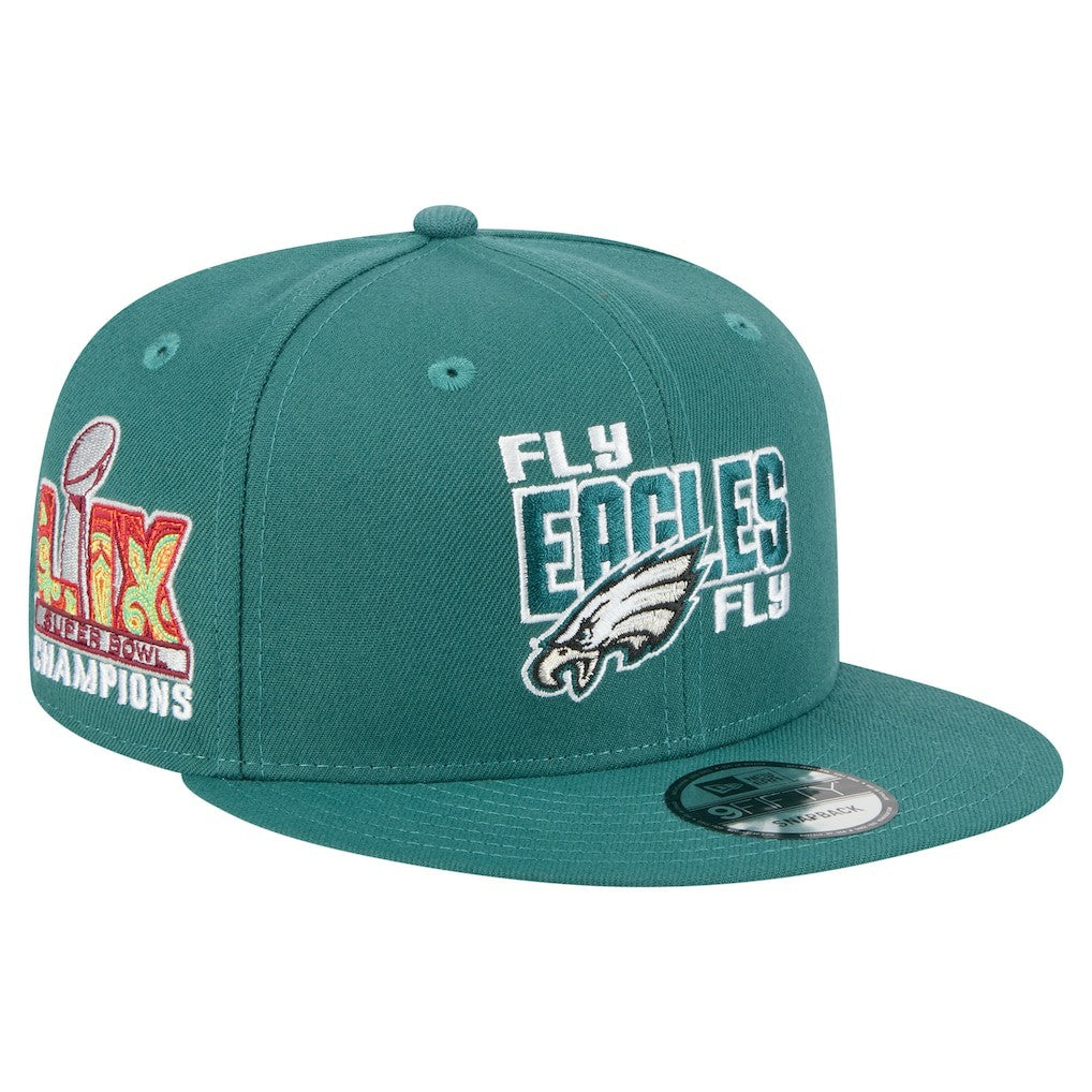 Philadelphia Eagles New Era Super Bowl LIX Champions Side Patch 9FIFTY Snapback Hat