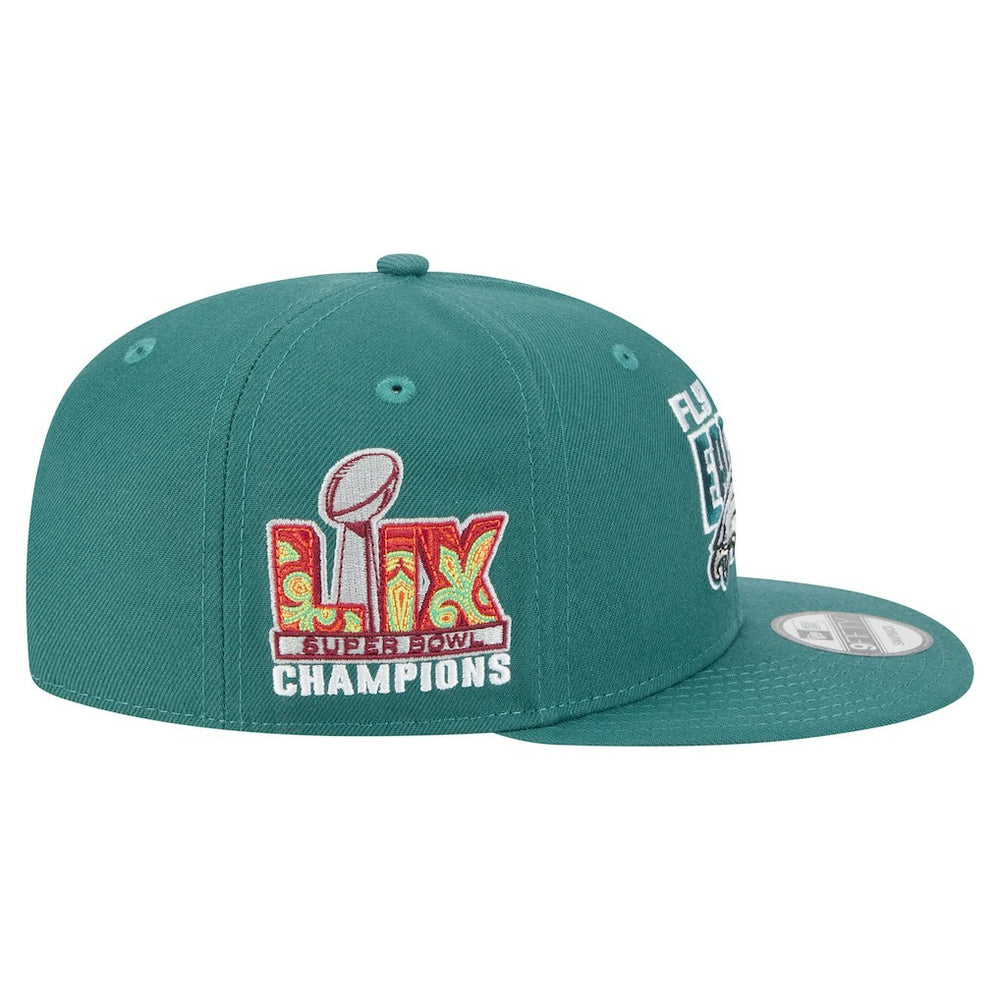 Philadelphia Eagles New Era Super Bowl LIX Champions Side Patch 9FIFTY Snapback Hat