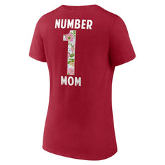 San Francisco 49ers  Women's Number 1 Mom Floral V-Neck T-Shirt