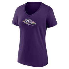 Baltimore Ravens  Women's Number 1 Mom Floral V-Neck T-Shirt
