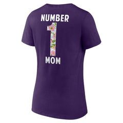 Baltimore Ravens  Women's Number 1 Mom Floral V-Neck T-Shirt