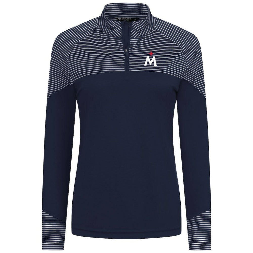 Minnesota Twins Levelwear Women's Classic Stripes Insignia 2.0 Raglan Quarter-Zip Top | MLB Discount