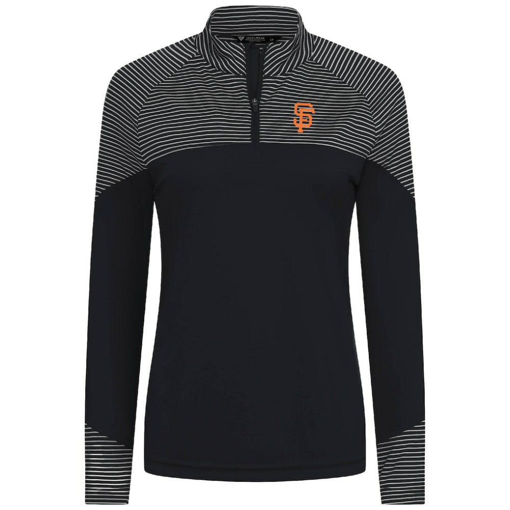 San Francisco Giants Levelwear Women's Classic Stripes Insignia 2.0 Raglan Quarter-Zip Top | MLB Shop