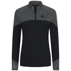 Miami Marlins Levelwear Women's Classic Stripes Insignia 2.0 Raglan Quarter-Zip Top | MLB Near me