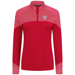 Washington Nationals Levelwear Women's Classic Stripes Insignia 2.0 Raglan Quarter-Zip Top | MLB New