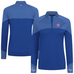 Chicago Cubs Levelwear Women's Classic Stripes Insignia 2.0 Raglan Quarter-Zip Top | MLB On Sale