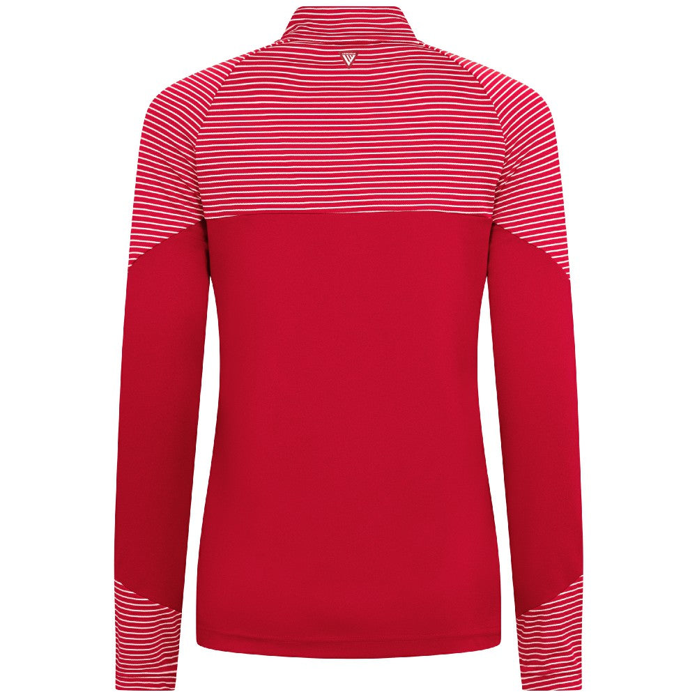 Cincinnati Reds Levelwear Women's Classic Stripes Insignia 2.0 Raglan Quarter-Zip Top | MLB Discount