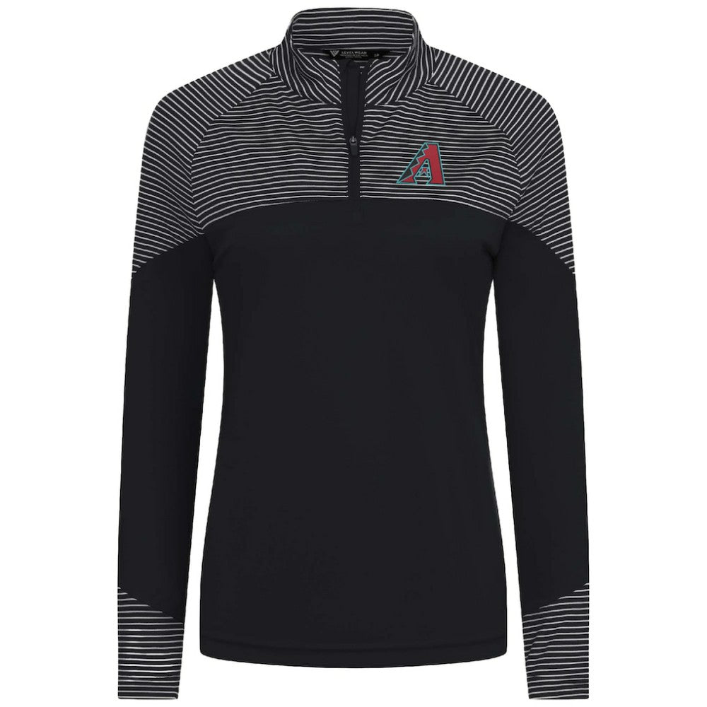Arizona Diamondbacks Levelwear Women's Classic Stripes Insignia 2.0 Raglan Quarter-Zip Top | MLB For sale