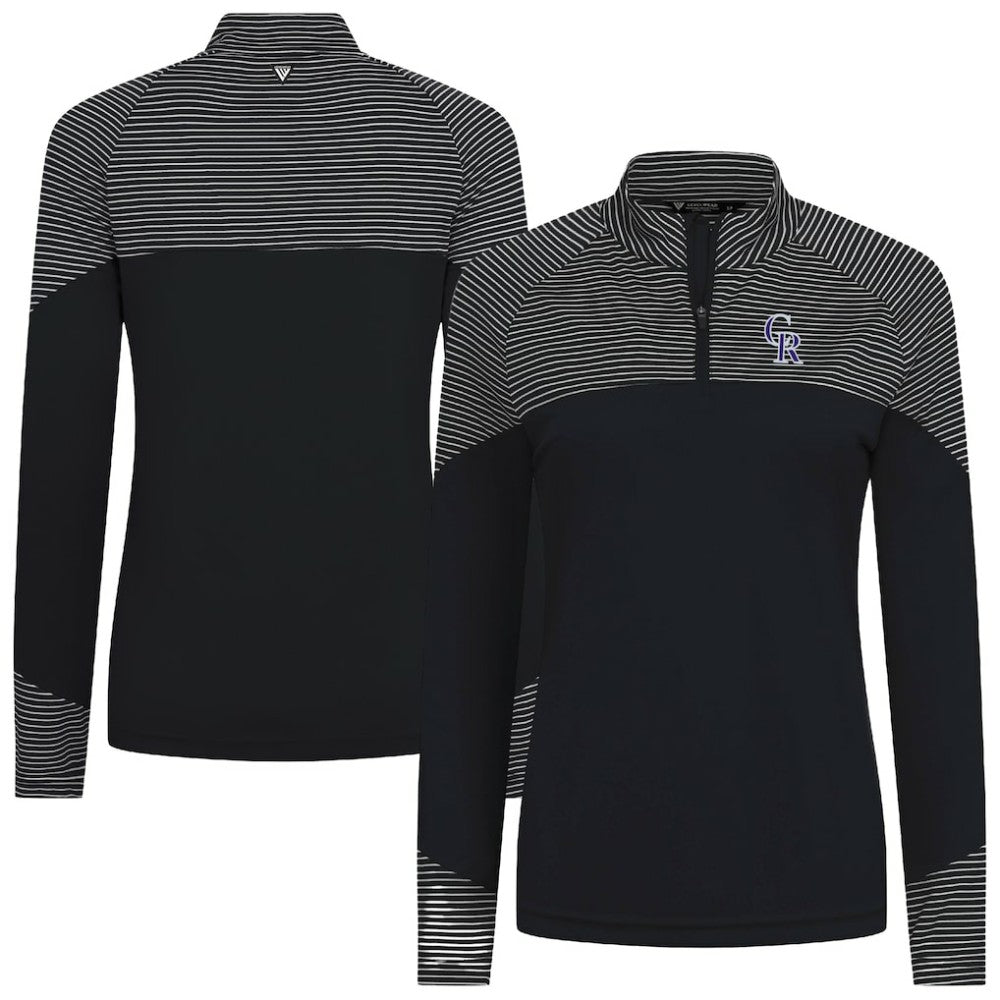 Colorado Rockies Levelwear Women's Classic Stripes Insignia 2.0 Raglan Quarter-Zip Top | MLB US