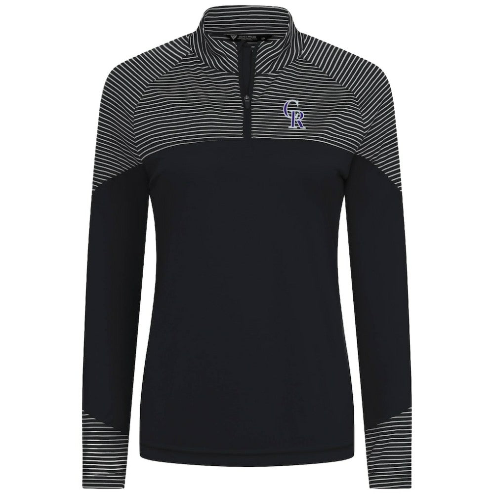 Colorado Rockies Levelwear Women's Classic Stripes Insignia 2.0 Raglan Quarter-Zip Top | MLB US