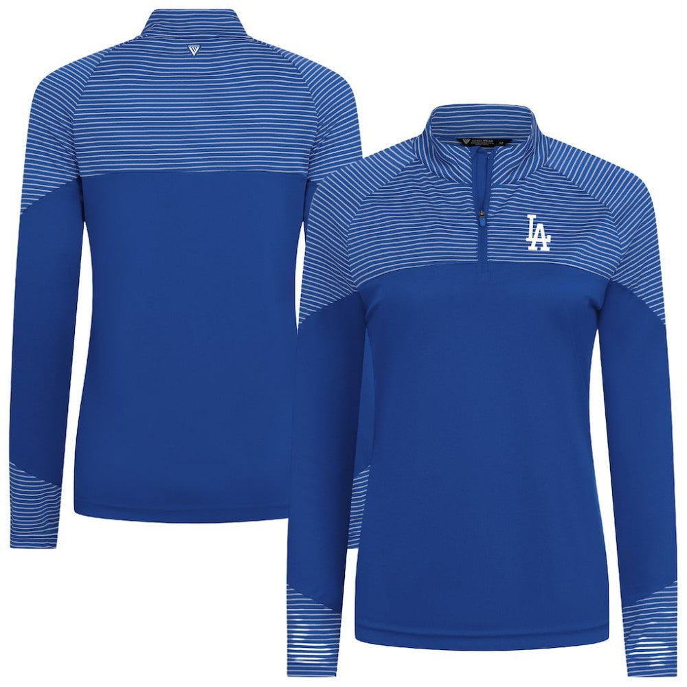 Los Angeles Dodgers Levelwear Women's Classic Stripes Insignia 2.0 Raglan Quarter-Zip Top | MLB Online