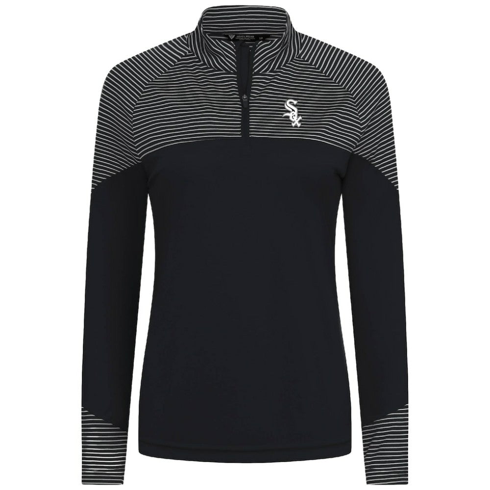 Chicago White Sox Levelwear Women's Classic Stripes Insignia 2.0 Raglan Quarter-Zip Top | MLB Sale
