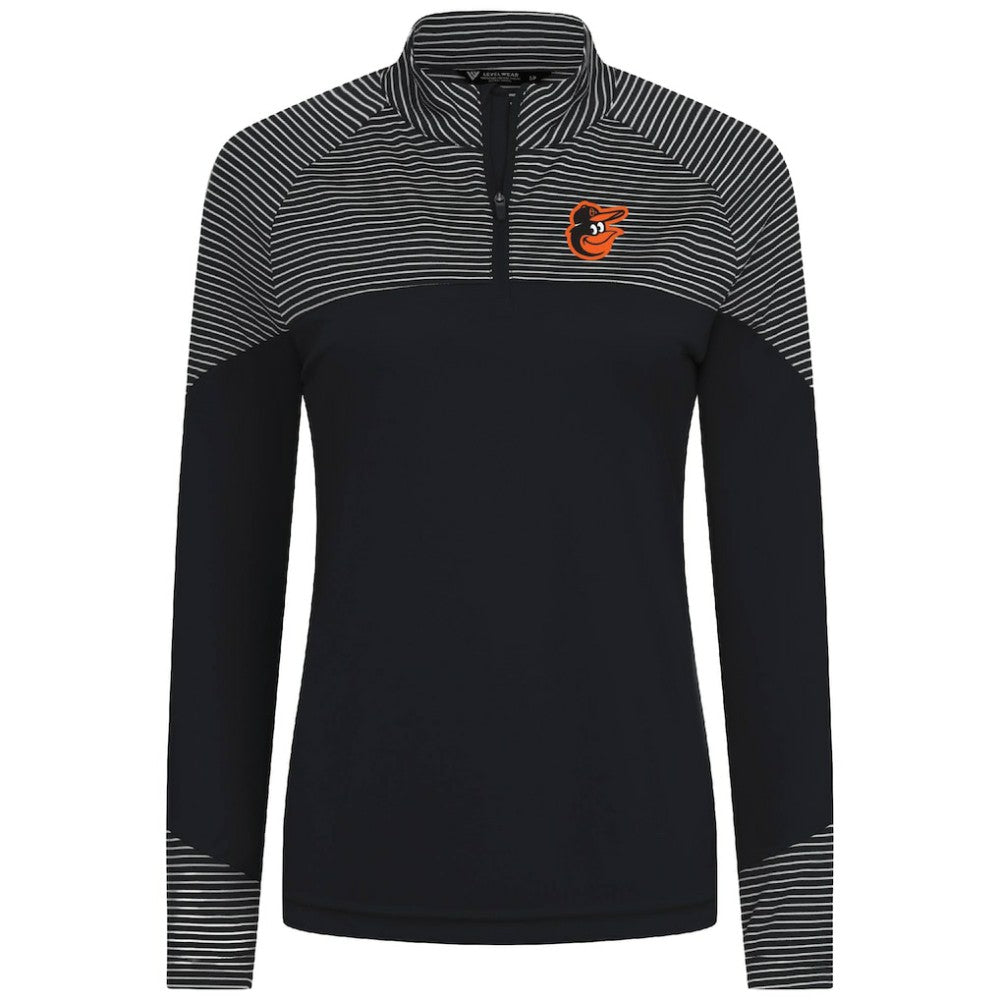 Baltimore Orioles Levelwear Women's Classic Stripes Insignia 2.0 Raglan Quarter-Zip Top | MLB On Sale