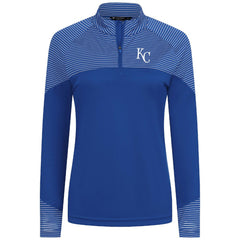 Kansas City Royals Levelwear Women's Classic Stripes Insignia 2.0 Raglan Quarter-Zip Top | MLB New