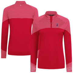 Los Angeles Angels Levelwear Women's Classic Stripes Insignia 2.0 Raglan Quarter-Zip Top | MLB Shop