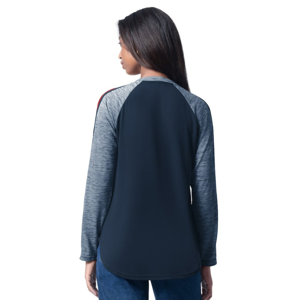 Cleveland Guardians G-III 4Her by Carl Banks Women's Top Dog Raglan Long Sleeve V-Neck T-Shirt | MLB Discount