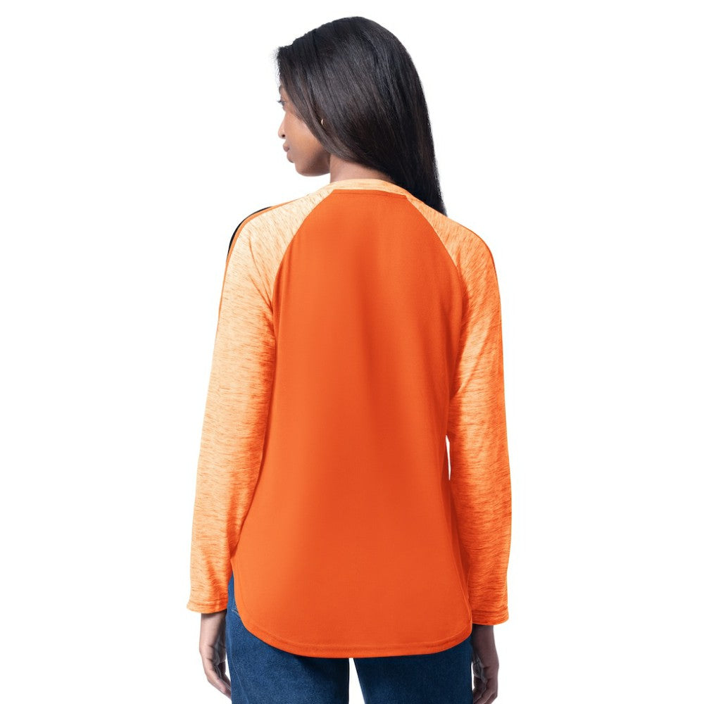 Baltimore Orioles G-III 4Her by Carl Banks Women's Top Dog Raglan Long Sleeve V-Neck T-Shirt | MLB On Sale