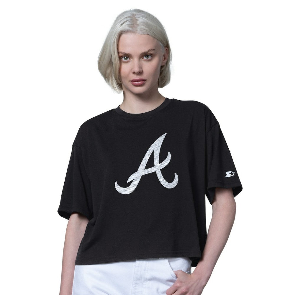 Atlanta Braves Starter Women's Holy Grail Boxy Cropped T-Shirt | MLB On Sale