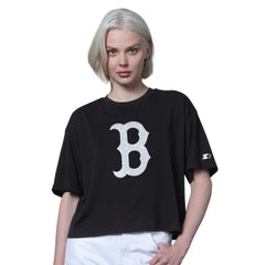Boston Red Sox Starter Women's Holy Grail Boxy Cropped T-Shirt | MLB For sale
