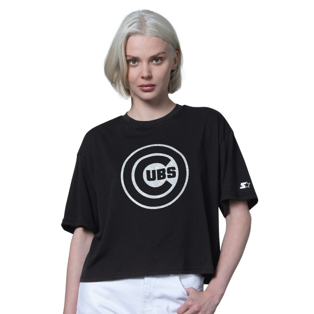 Chicago Cubs Starter Women's Holy Grail Boxy Cropped T-Shirt | MLB New
