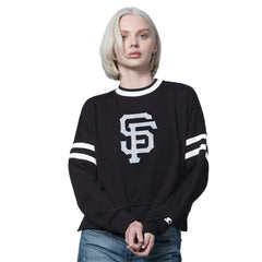 San Francisco Giants Starter Women's Rally Cropped Drop Shoulder Crewneck Sweatshirt | MLB New