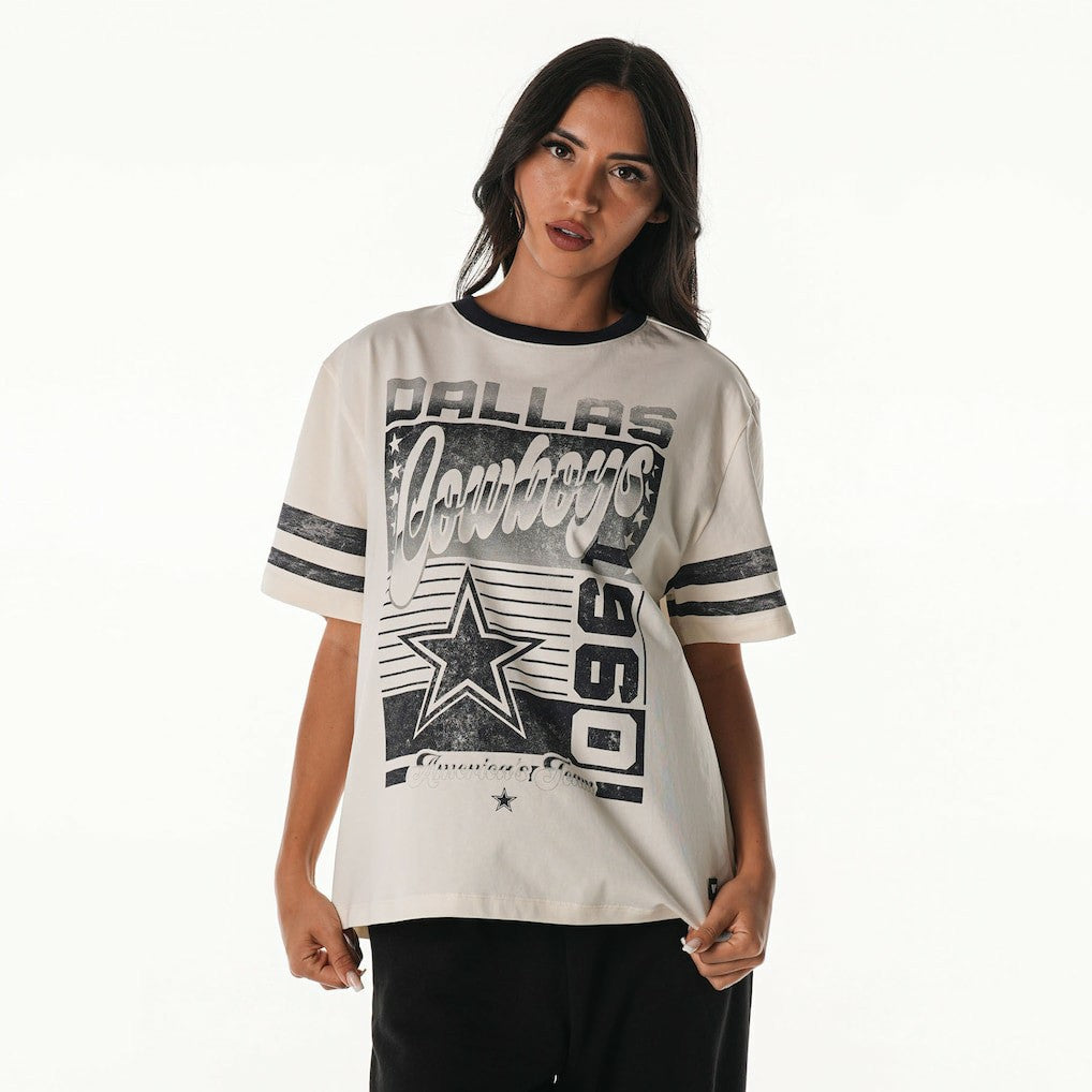 Dallas Cowboys  The Wild Collective Women's Vintage Drop Shoulder Oversized Boyfriend T-Shirt